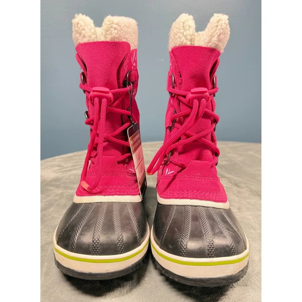 Sorel Cheyanne Boots Girls 5 Pink Waterproof Suede Winter Snow Duck